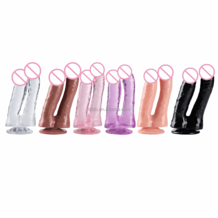 Dildo doble con ventosa