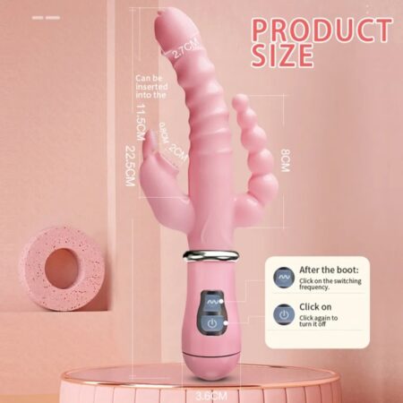 Vibrador conejo triple con lengua 5465