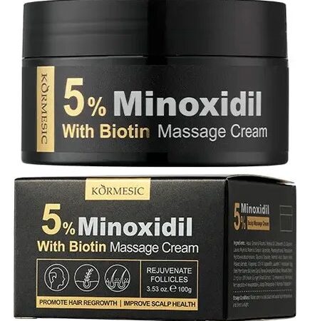 Crema de masaje para el crecimiento del cabello con MINOXIDIL y biotina