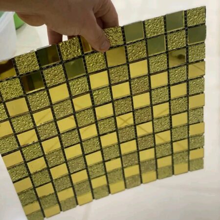 Adhesivo de pared diseño espejos dorado de 30x30