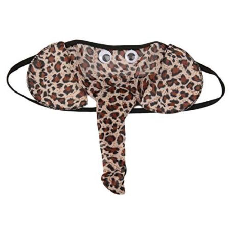 Tanga para hombres con estampado de leopardo en forma de elefante