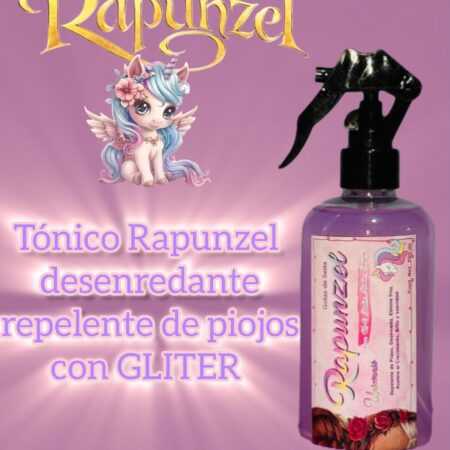 Tónico Rapunzel desenredante repelente de piojos con GLITER