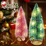 Mini Árbol Navideño Con Estrella y Luz Led Con Copo de Colores 35cm