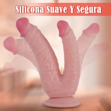 Dildo doble con ventosa
