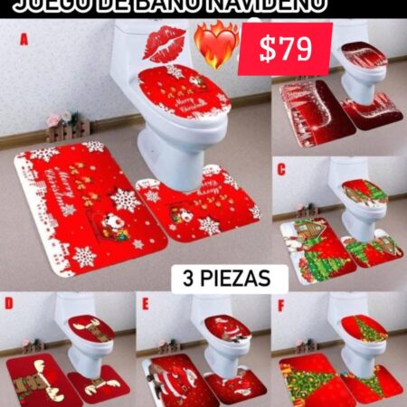 JUEGO DE BAÑO NAVIDEÑO de 3 piezas RSDY8231