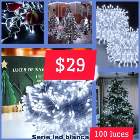 SERIE DE 100 LUCES COLOR PLATA JDJ2604