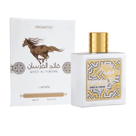 Perfume Qaed Al Fursan Unlimited o fuesan blanco.