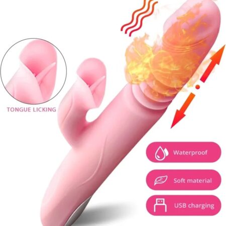 VIBRADOR CONEJO EXPANDIBLE GIRATORIO TERMICO 5458