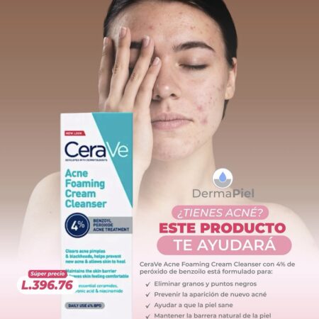 Crema espumosa para el acné CeraVe con peróxido de benzoilo al 10% RH40
