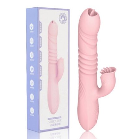 VIBRADOR CONEJO DOBLE LENGUA TELESCOPICO y TERMICO