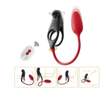 ANILLO VIBRADOR CON BLOQUEO ESTIMULADOR Y BALA VIBRADORA