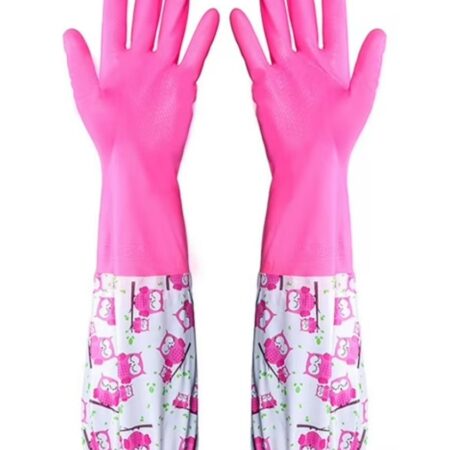 Guantes de goma impermeables y cálidos Guantes largos para lavar platos Guante de goma