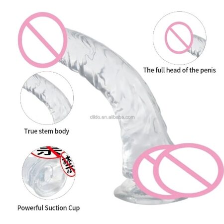 DILDO REALISTA CURVO CRISTAL 7.9 / 5557